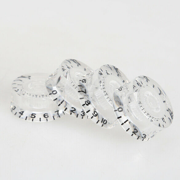 4Pcs Transparent Acrylic Speed Knob Volume Tone Control for Electric Guitar @