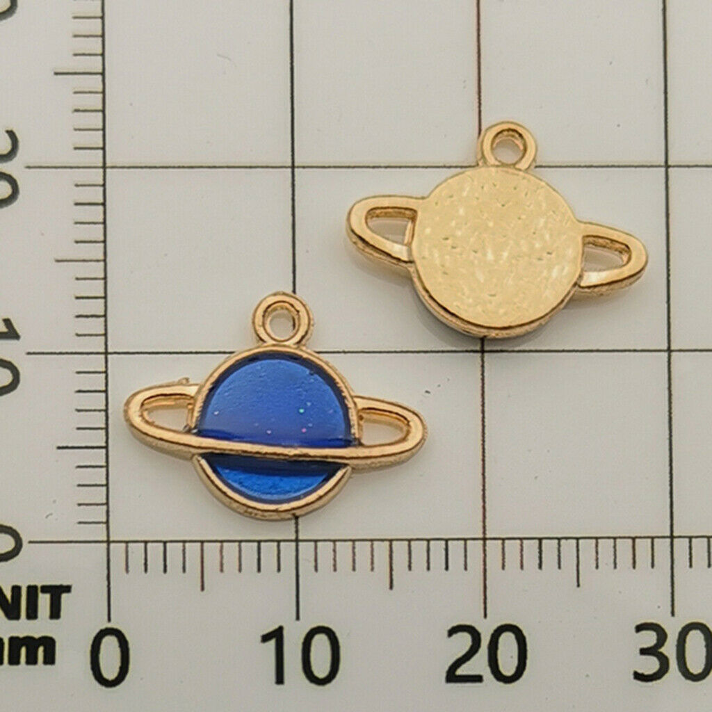 8pcs Star Moon Enamel Charms For Jewelry Making DIY Blue
