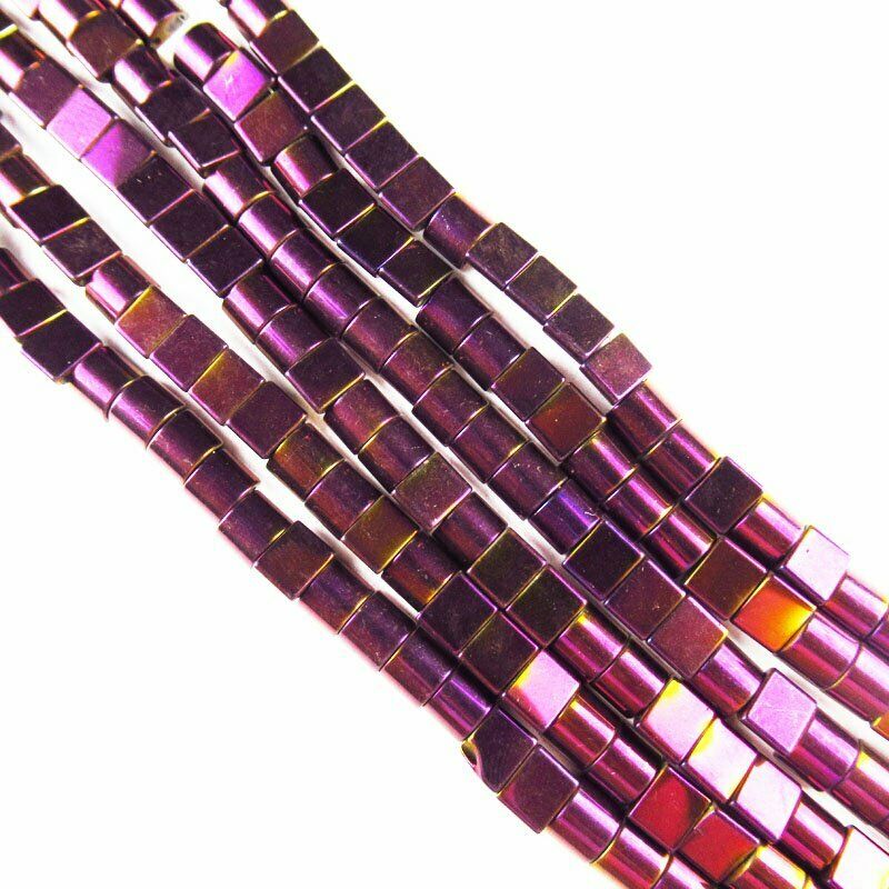 6x5x3mm Purple Hematite Half Ellipse Pendant Loose Bead 15.5 inch 24g A-426TS