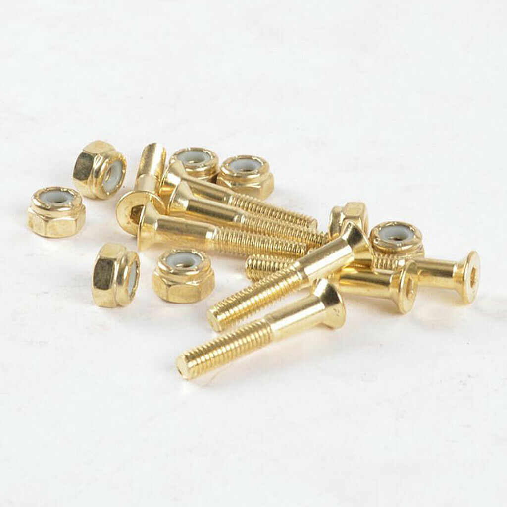 16 Pcs 1 Inch Skateboard Mounting Hardware Screws Bolts