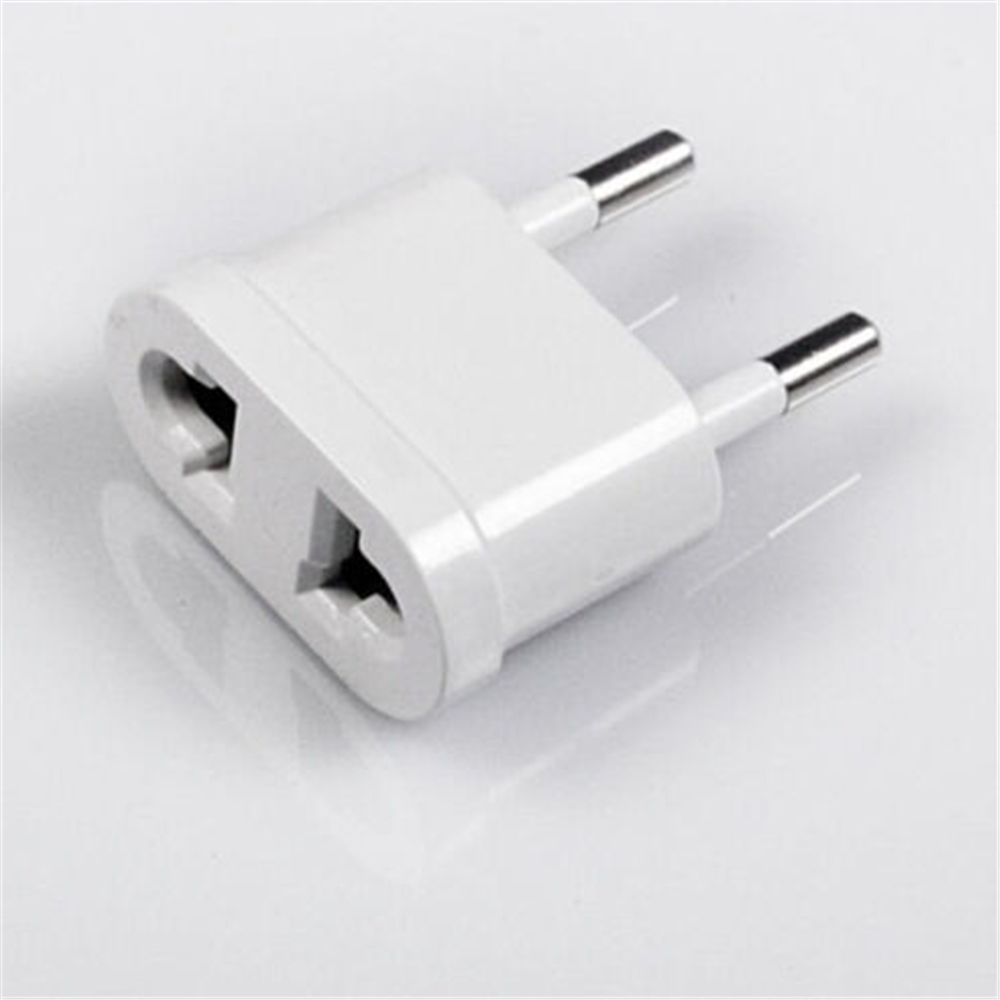 2X White Travel Charger Wall AC Power Plug Adapter Converter US USA to EU Europe
