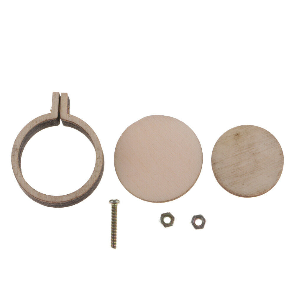 10 Sets Round Embroidery Hoop Wood Frame for Pendant Jewelry Making DIY Sewing