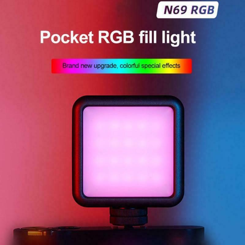 N69 Mini RGB LED Video Light Photography Lamp 360Â° Full Color Adjust, 2500-9000K