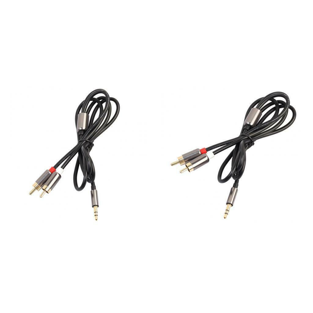 2Pack 3.5mm Aux to 2RCA Y Splitter Stereo Audio Cable Male Type OFC Conductor