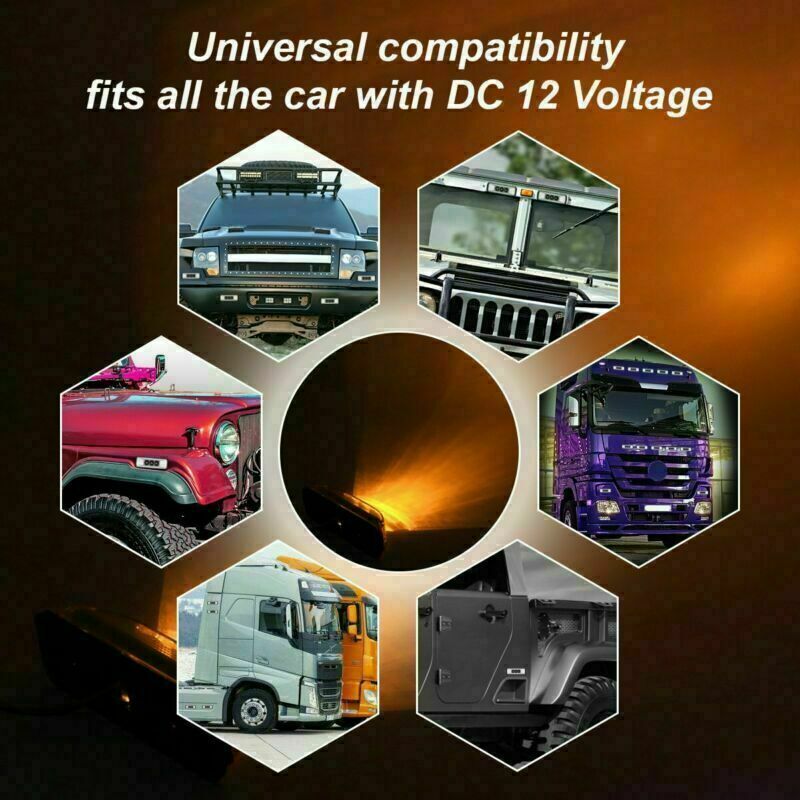 Marker Clearance Amber 10 Pcs Waterproof 3 LED Turn signal Light Truck Trailer