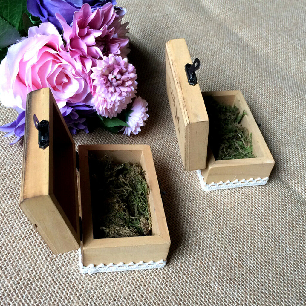 1 Pair His Hers Wooden Ring Box Ring Holder Wedding Party Ring Bearer Box