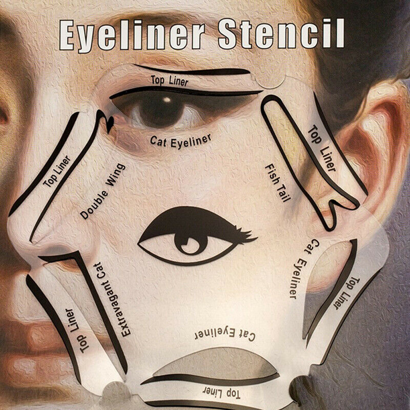 Cat Eyeliner Stencils Winged Eyeliner Stencil Models Eyebrows Card Makeup.l8