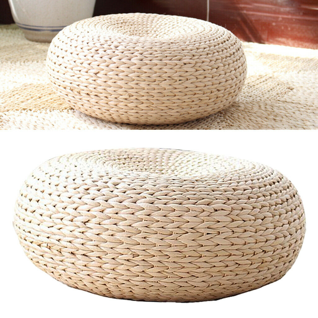 Straw Round Sitting Cushion Tatami Floor Mat Handmade Room Garden Seat Mat