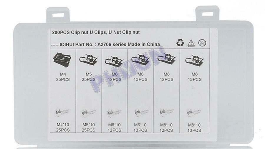 200x Motorcycle Fairing Bodywork Panel Reed U Clips M4 M5 M6 M8 U Nut Fasteners