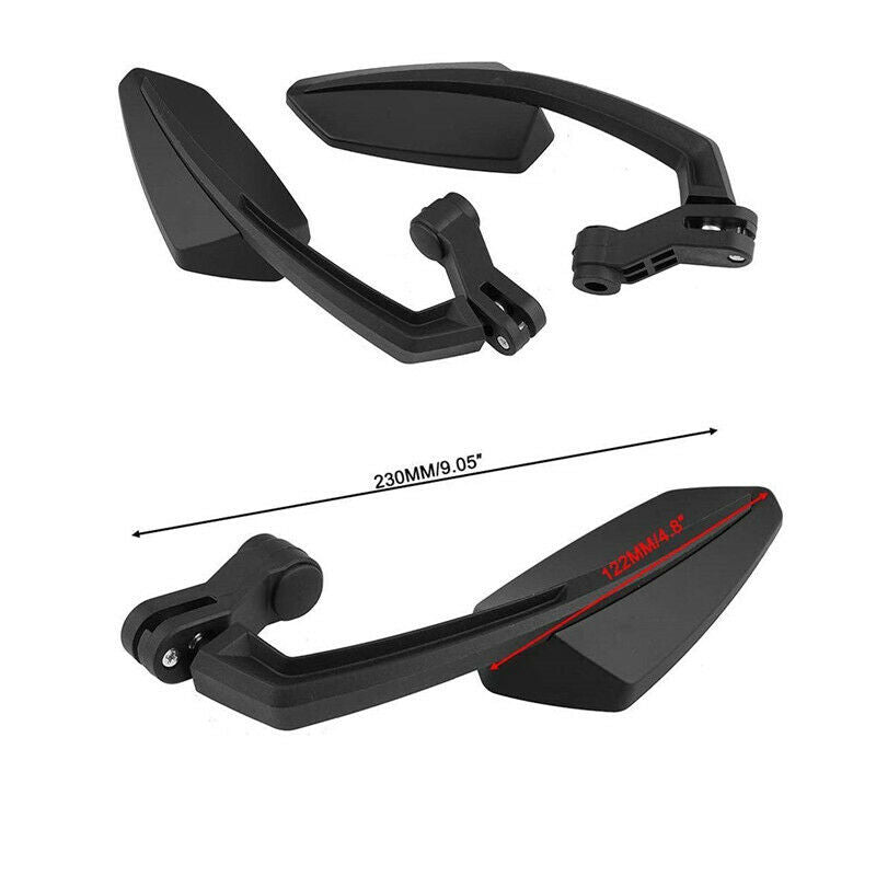 Pair Motorcycle Angled Style Side Rearview Mirrors 8mm/10mm Universal Fit BMW