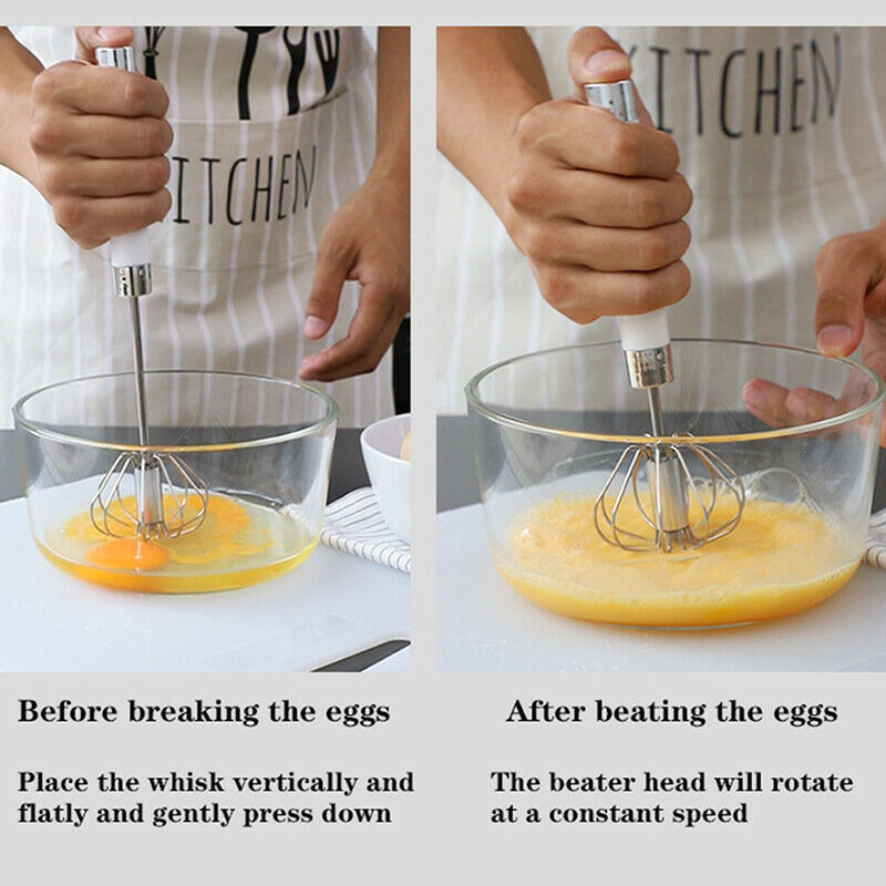 Manual Pressure Semi-automatic Mixer Egg Beater Rotating Stainless Steel .l8