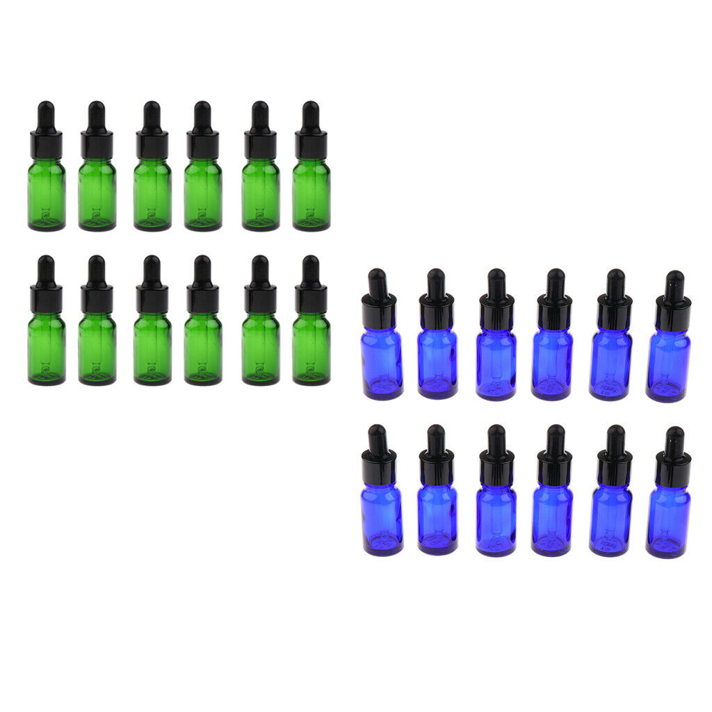 Glass Dropper Bottles (5mL/10ml ) with Glass Droppers - Pack of 24