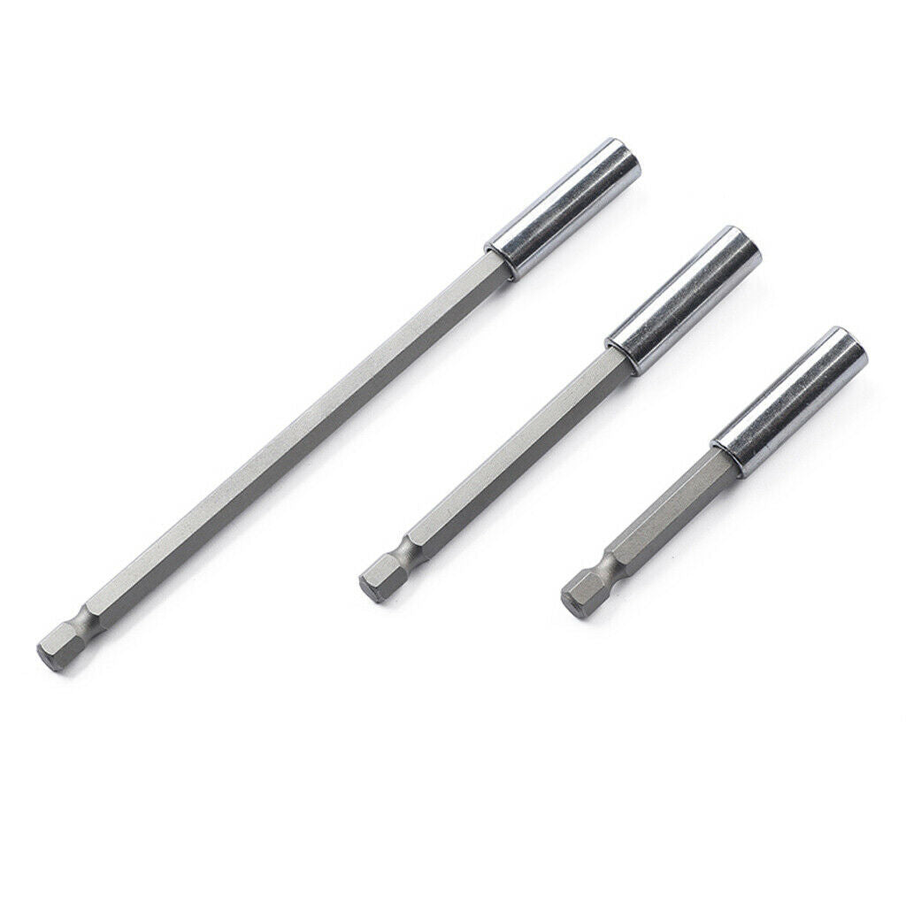 3Piece Socket Driver Set Drills Drill Bit Adaptor Hex Shank 75mm 100mm 150mm