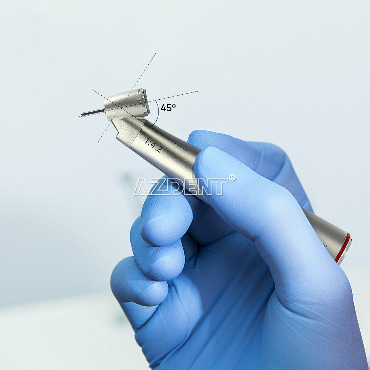 45 Degree Dental Contra Angle with led light surgical handpiece 1:4.2 Increasing