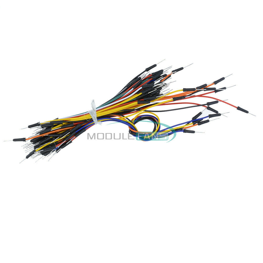 2PCS 65pcs Male to Male Solderless Flexible Breadboard Jump Cable Wires Color
