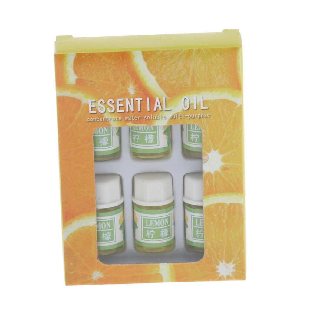 6 Pieces 3ML Water Soluble Essential Oil Blends Aromatherapy Oils Lemon