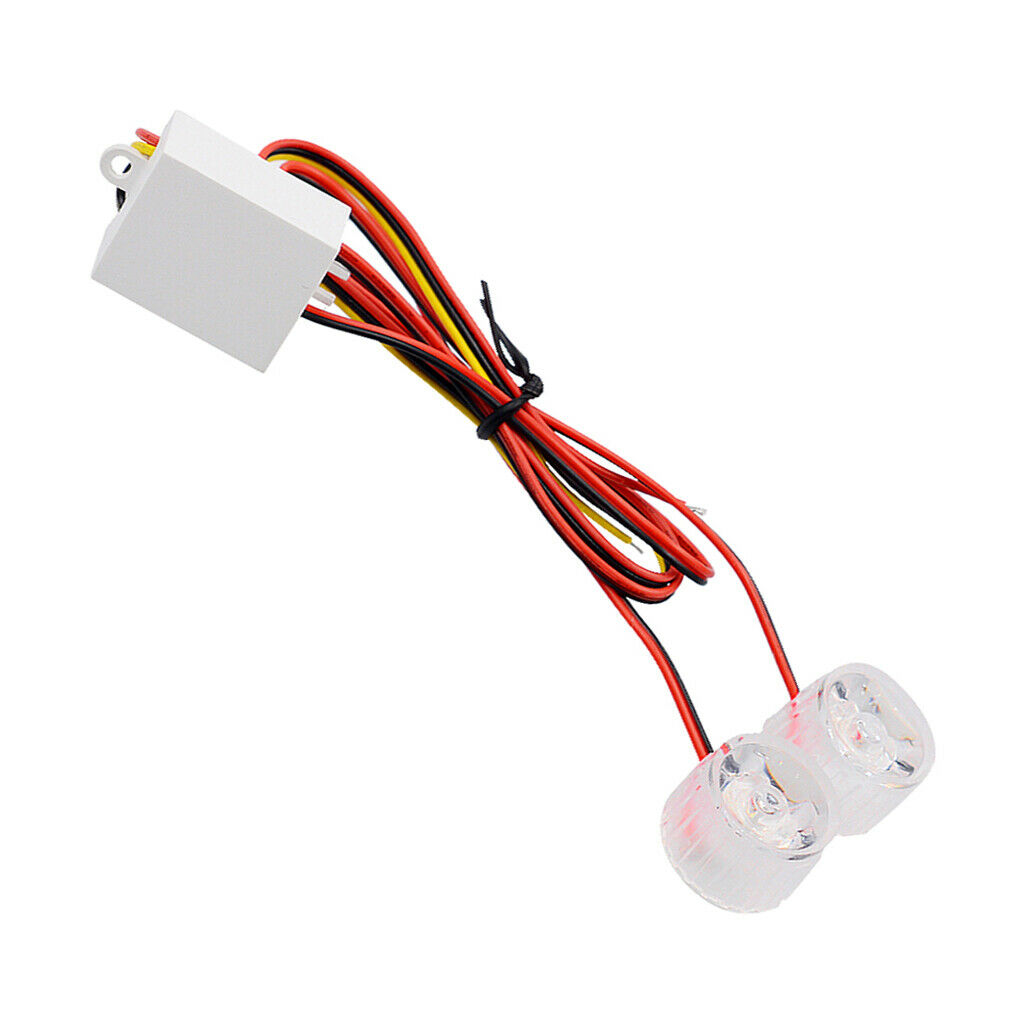 2 Pieces Car Auto Truck ATV Flashing Emergency LED Strobe Lights RED BLUE