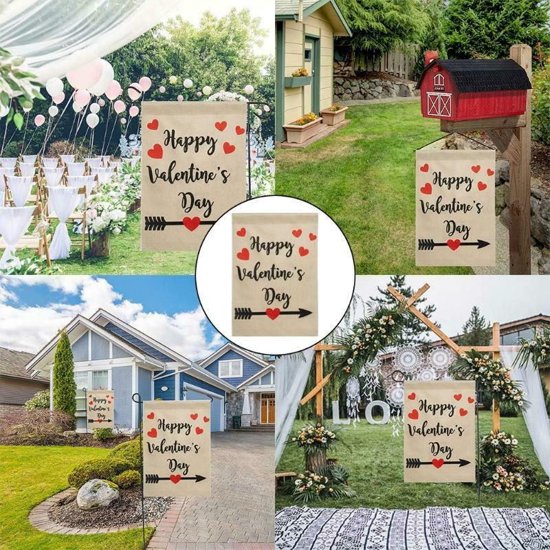 Valentines Garden Flag 12.5x18'' Double Sided Happy Valentine's Day Yard Flag