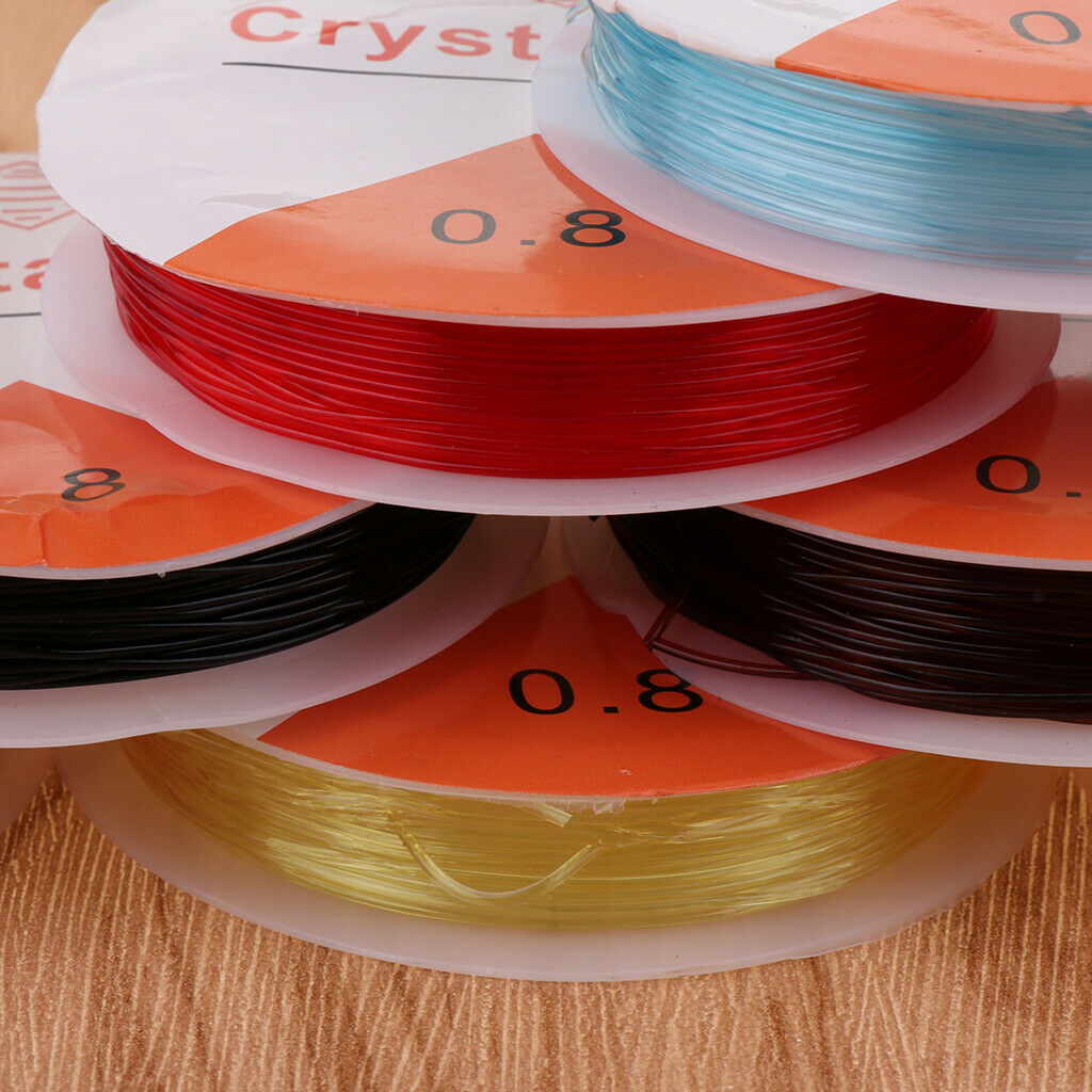 10pcs Clear Stretch Elastic Beaded Wire Rope String Thread 8 Meters /