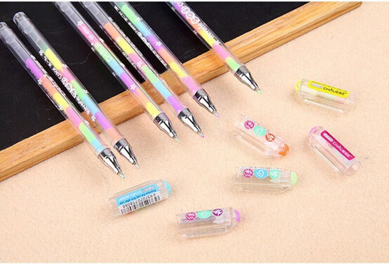 2X Cute Highlighter Pen Marker Stationary Point Pen Ballpen 6Color Gift BDAU