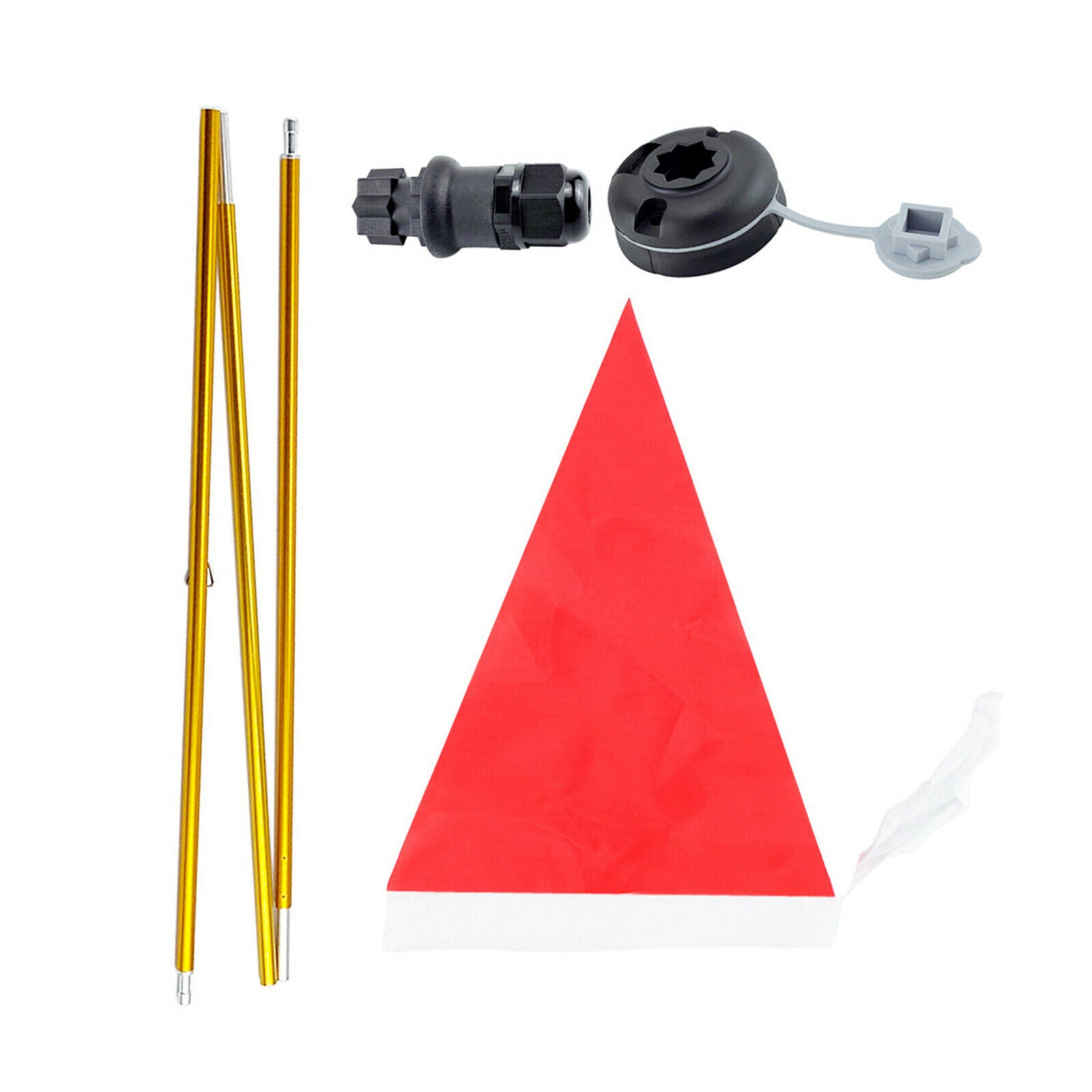 3.94ft Kayak Safety Flag with Black Base for Boat Dinghy DIY Accessories