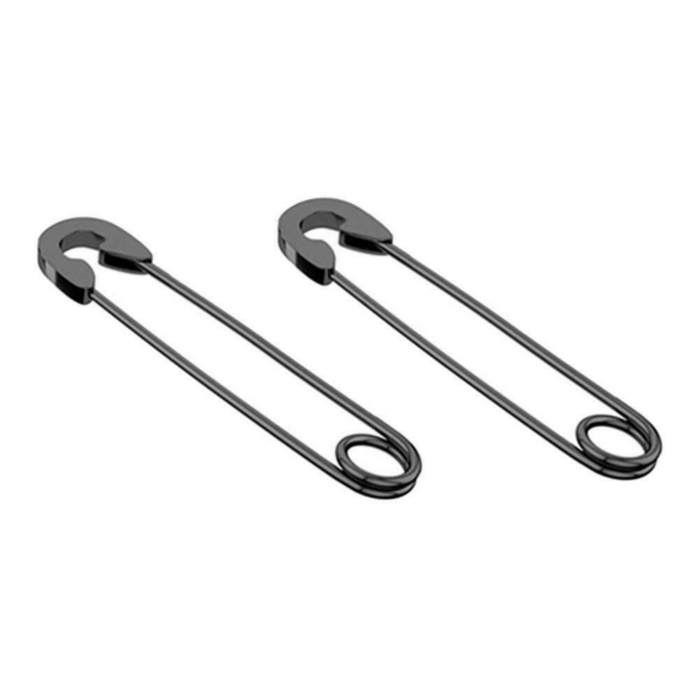 3 pairs Stainless Steel Punk Goth Safety Pin Earrings Ear Studs Jewelry