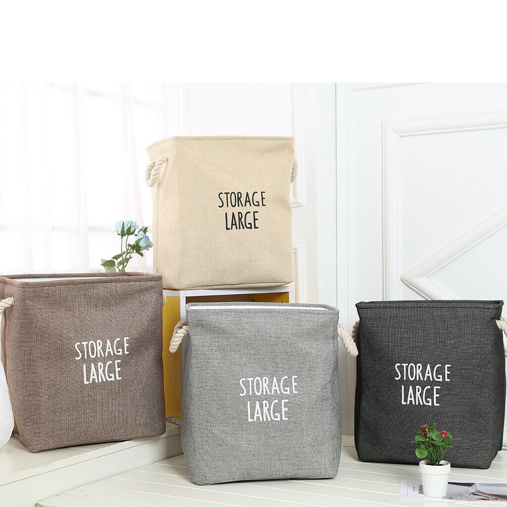 Fabric Storage Basket Bin 40x33x43cm Large Organization Storage Cube Grey