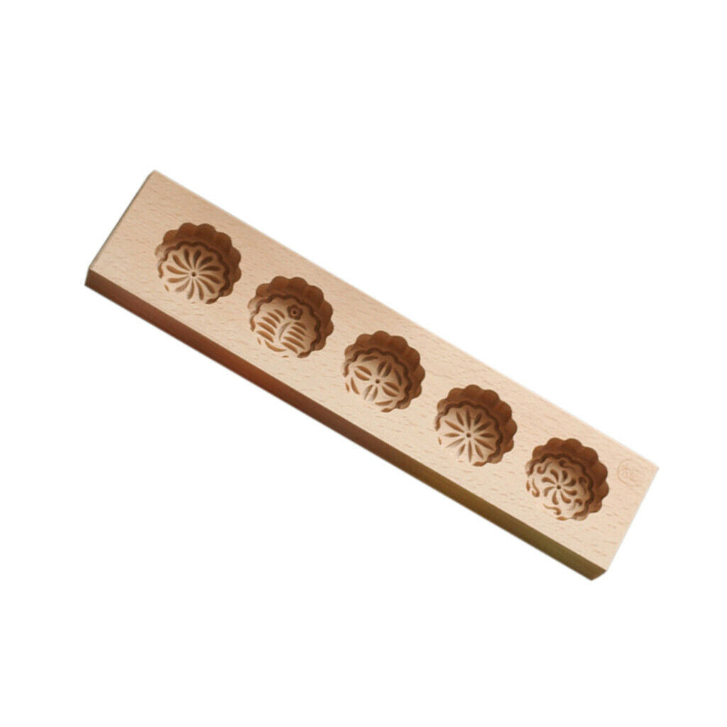 Flower Wooden Handmade Muffin and Mooncake Cups Mould Biscuit Cake Mold #1