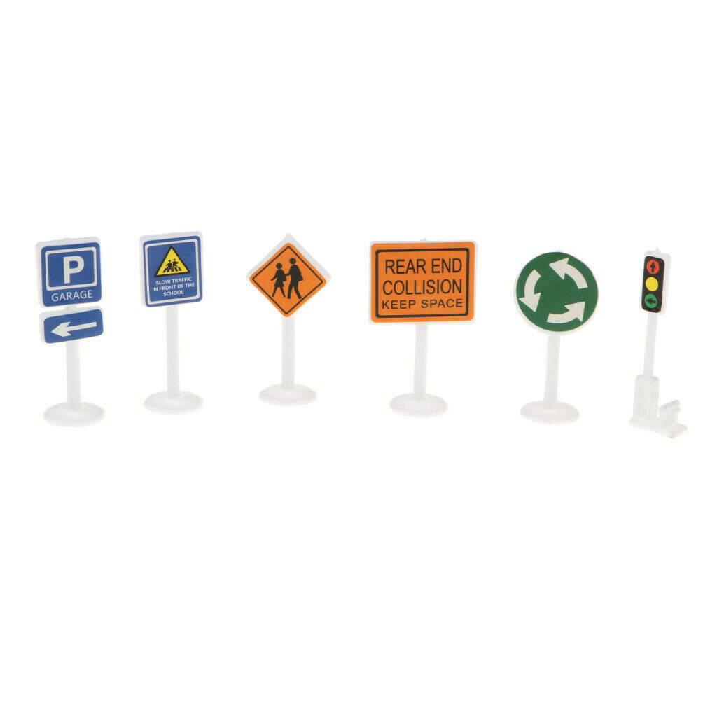 Kids Street Traffic Signs Playset Educational for Traffic Knowledge Learning