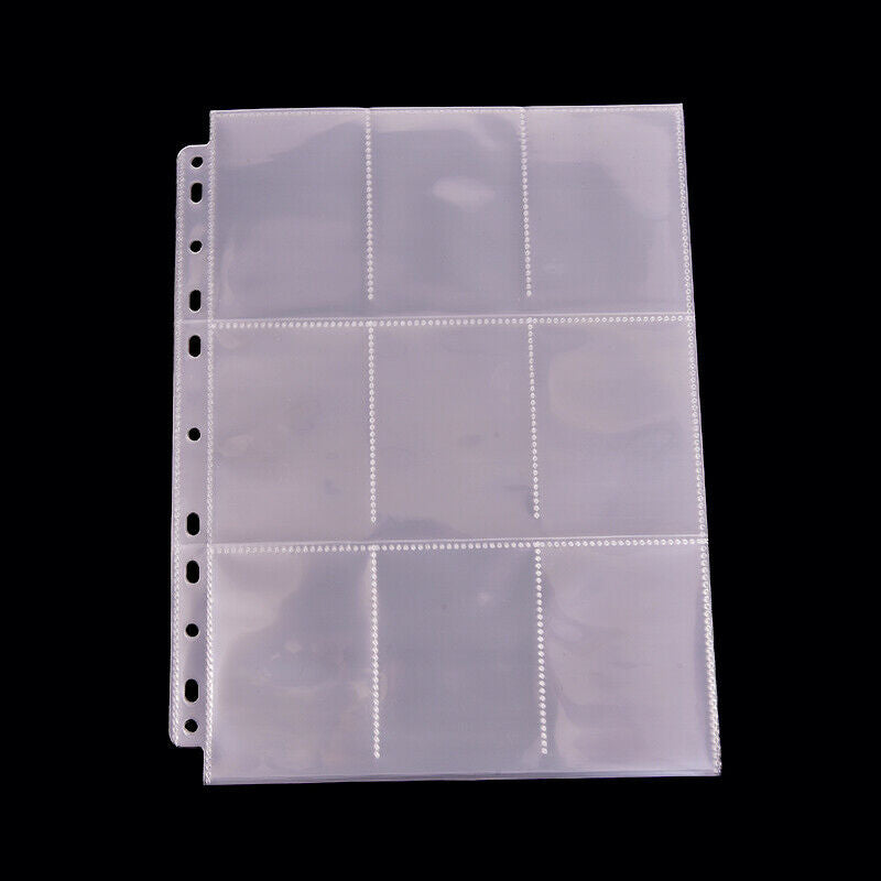 10 Sheets/90 Cards Replaceable Board Game Cards Holder PP Game Cards Page-H Kt