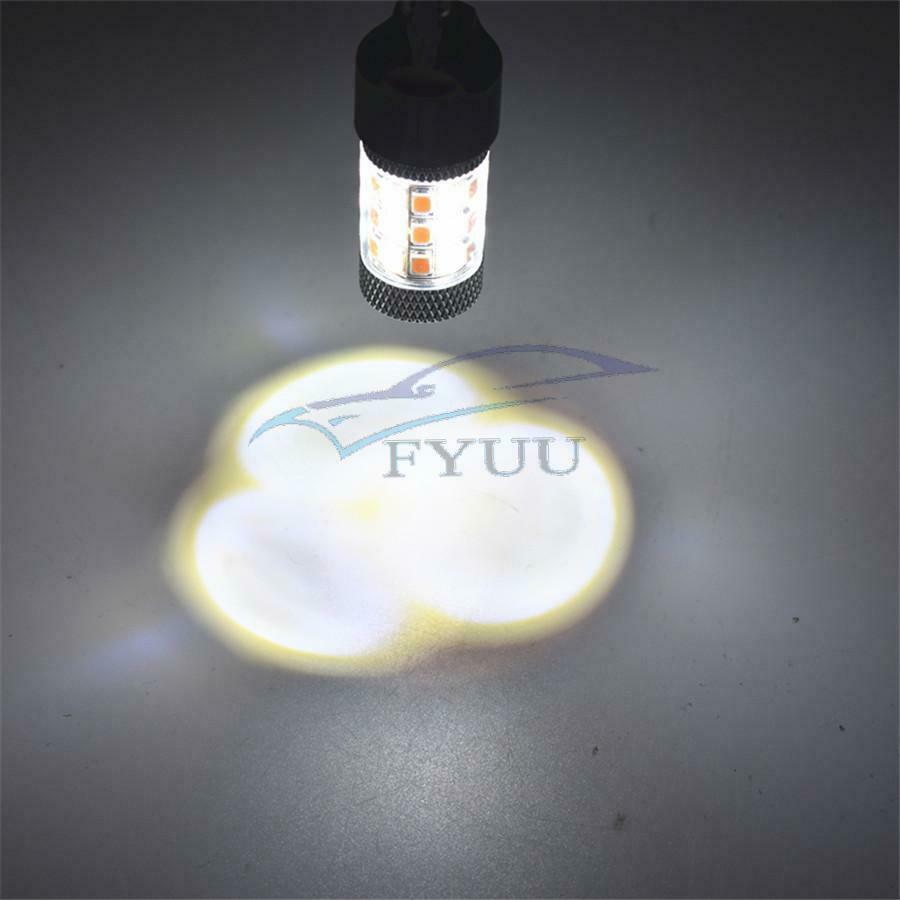 2x Turn Signal Light Bulbs 2835 SMD Dual Color White/Amber LED Replacement Bulbs