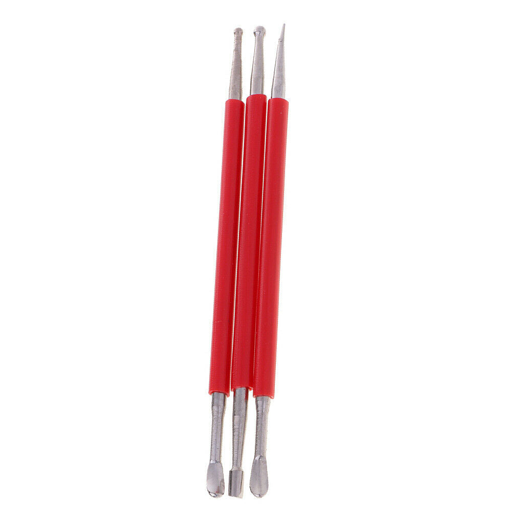 3pcs Leather Craft Tools Leather Press Rub Carving Tools Modeling Tools