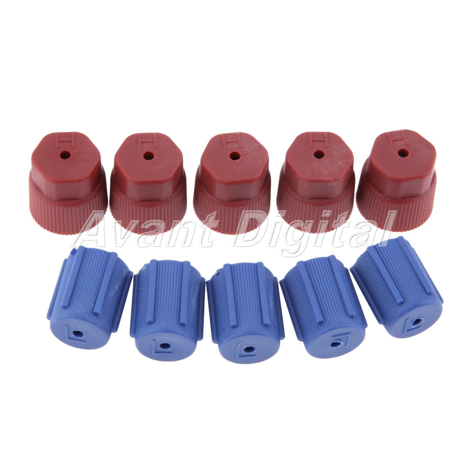 R134a 5 Blue Low 13mm & 5 Red High 16mm Air Conditioning Charging Port Caps 10Pc