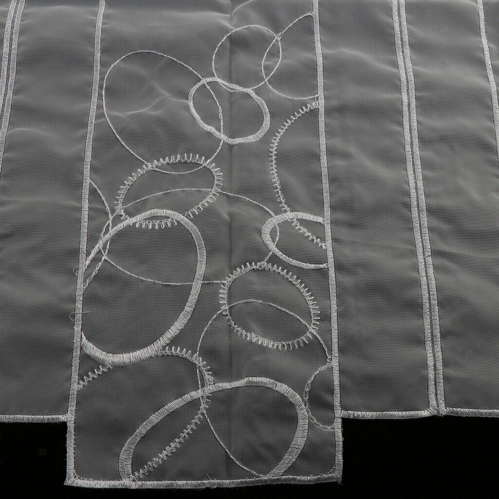 Perforated Small Half Curtain Roman Drape Kitchen Voile Sheer  45x96cm