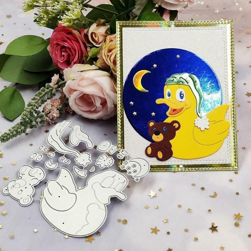 Good Night Duck Star Moon Carbon Steel Cutting Dies DIY Scrapbooking Photo Album
