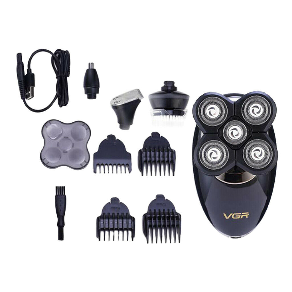 5 IN 1 Men Electric Beard Shaver Hair Clipper Hair Cut Nose Rotary Groomer