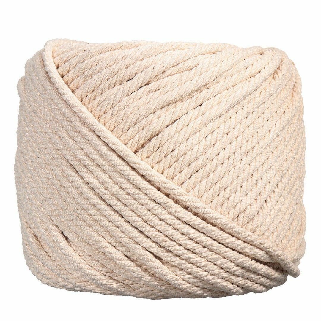 5 mm Natural Craft Macrame Cotton String Artisan Thread Twisted Cord
