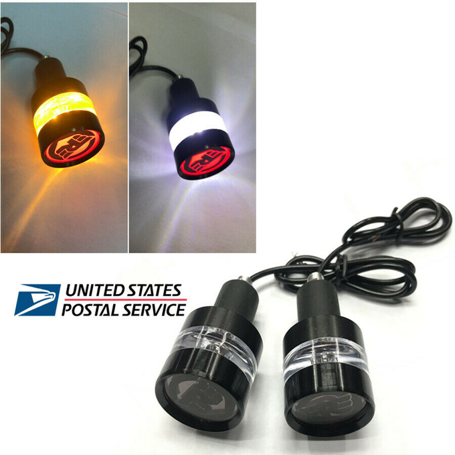 2X Dual Motorcycle DRL Turn Signal LED Light Indicator Blinker Handle Bar End