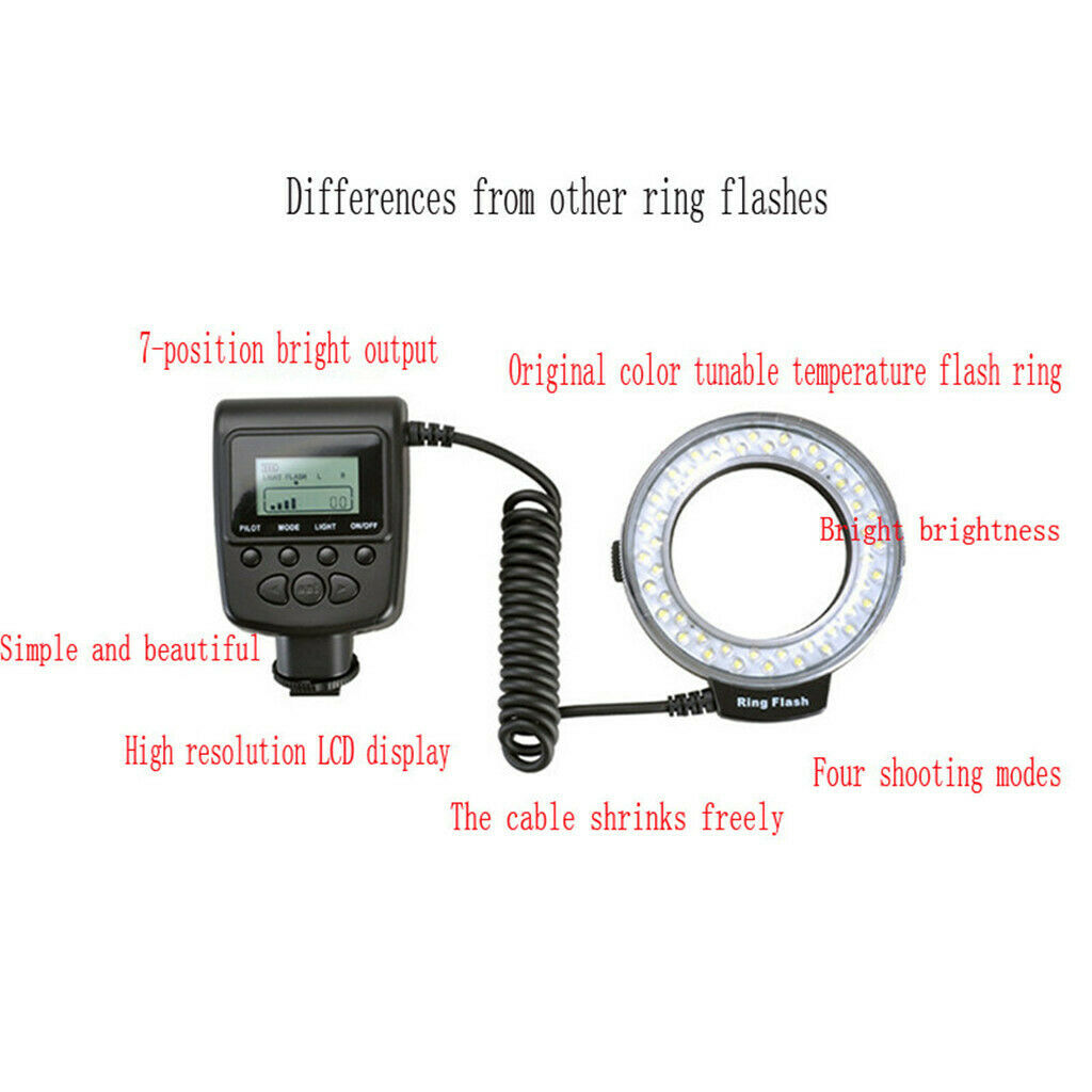New Macro 48 LED Ring Flash Light Speedlight for Camera Universal