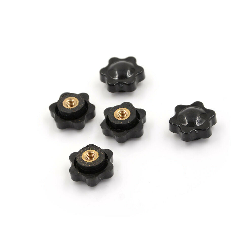 5Pcs Black M6 Female Thread Star Shaped Head Clamping Nuts Kno.l8