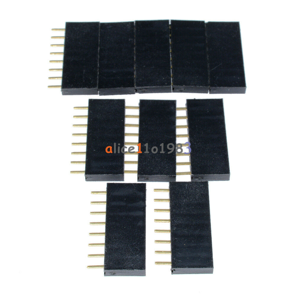 100PCS 1x8 Single Row 8 Pins PCB Socket Female Header 2.54mm