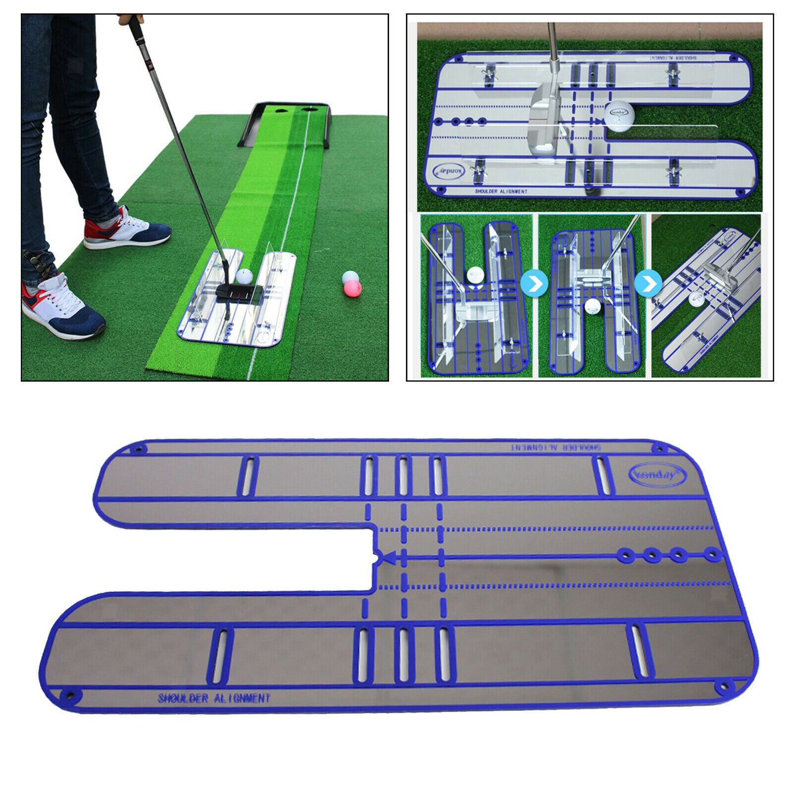 Putting Mirror Portable Golf Training Aid Putter Swing Line Trainer Eye