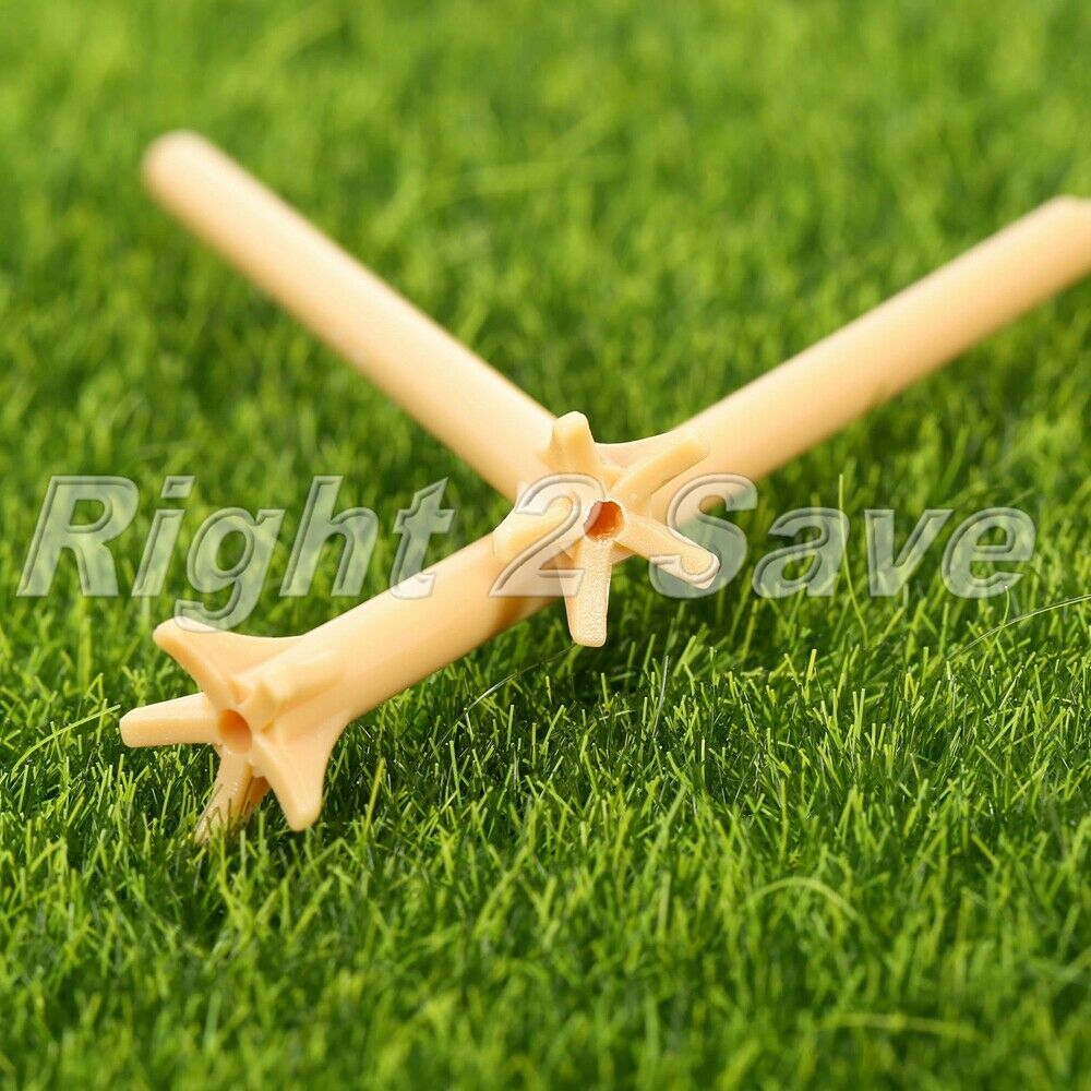 100Pcs Pack 83mm Plastic Frictionless Professional Golf Tee Wheat Color 5 Prong