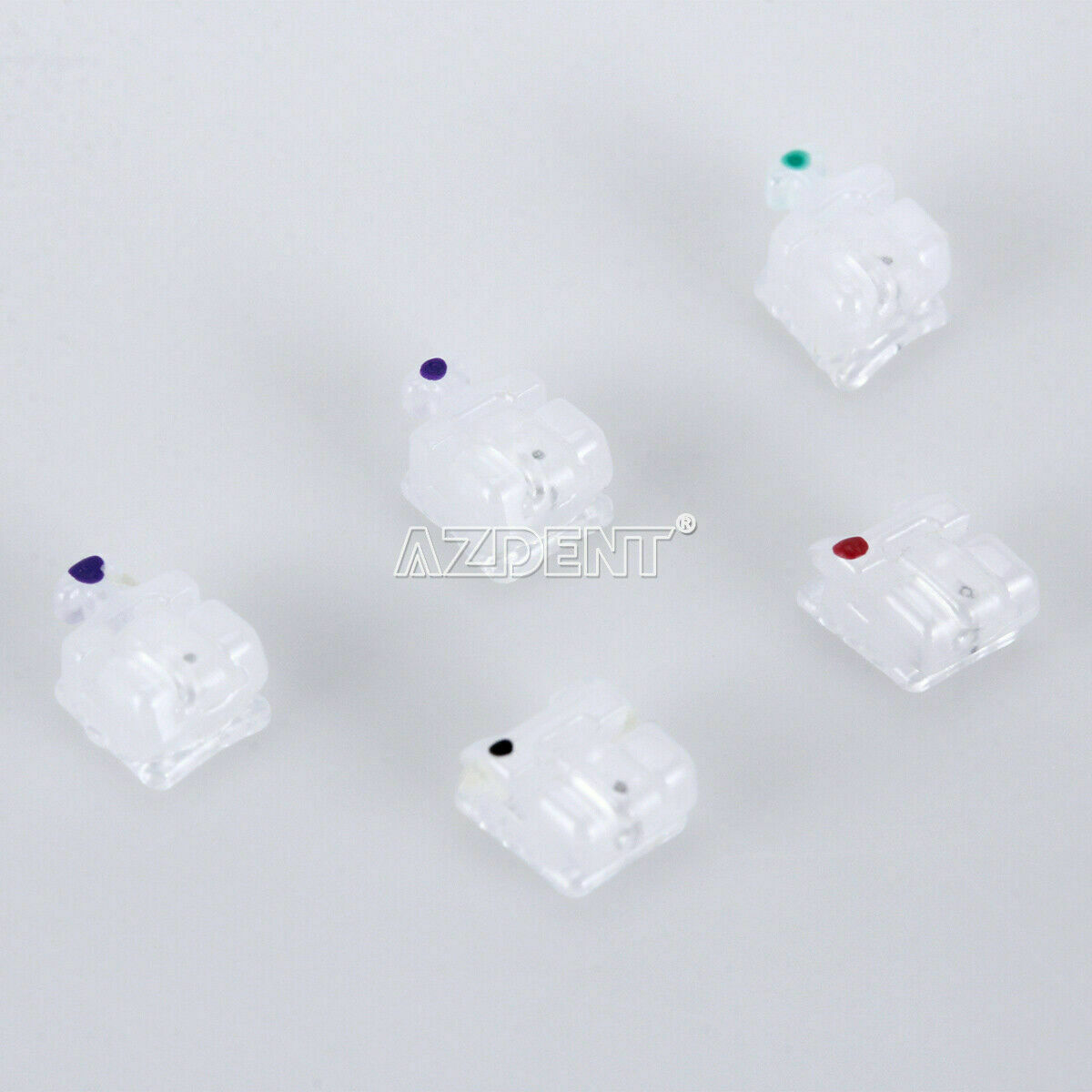 2 X Dental Ortho Ceramic Brackets Self Ligating Braces Roth 022 Hooks 345+Tool