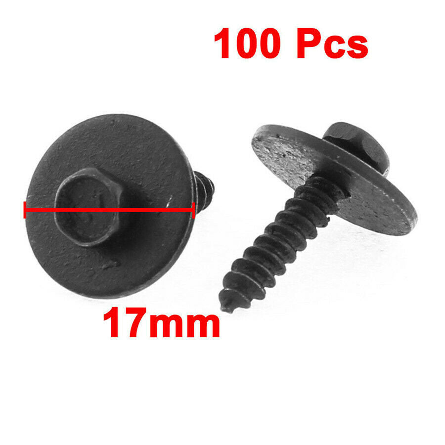 100Pcs/Lot Metal Car Screw Body Fender Bumper Retainer Clips 7mm Hex Fasteners