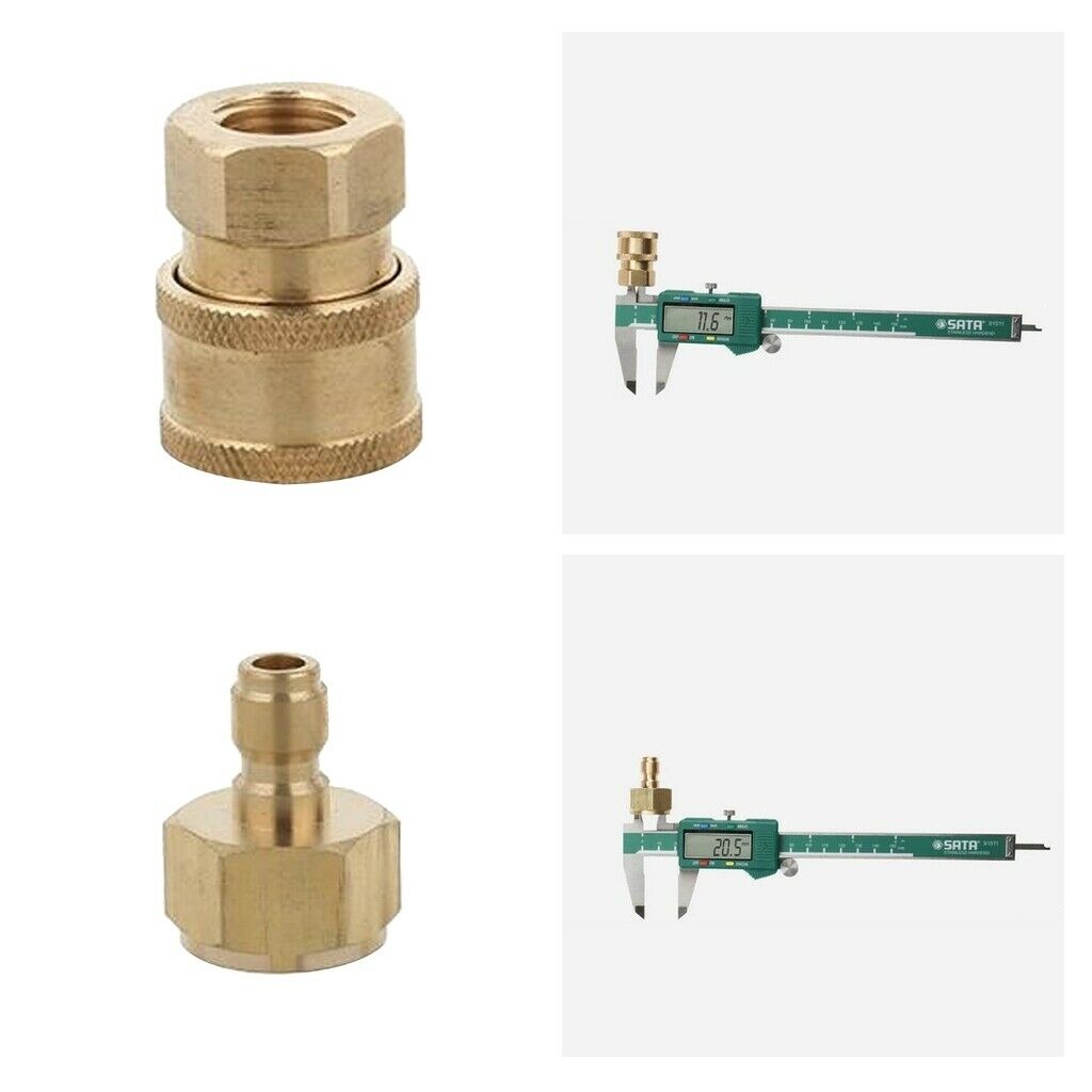 2pc Brass Pressure Washer Quick Release Connectors Garden Hose Watering