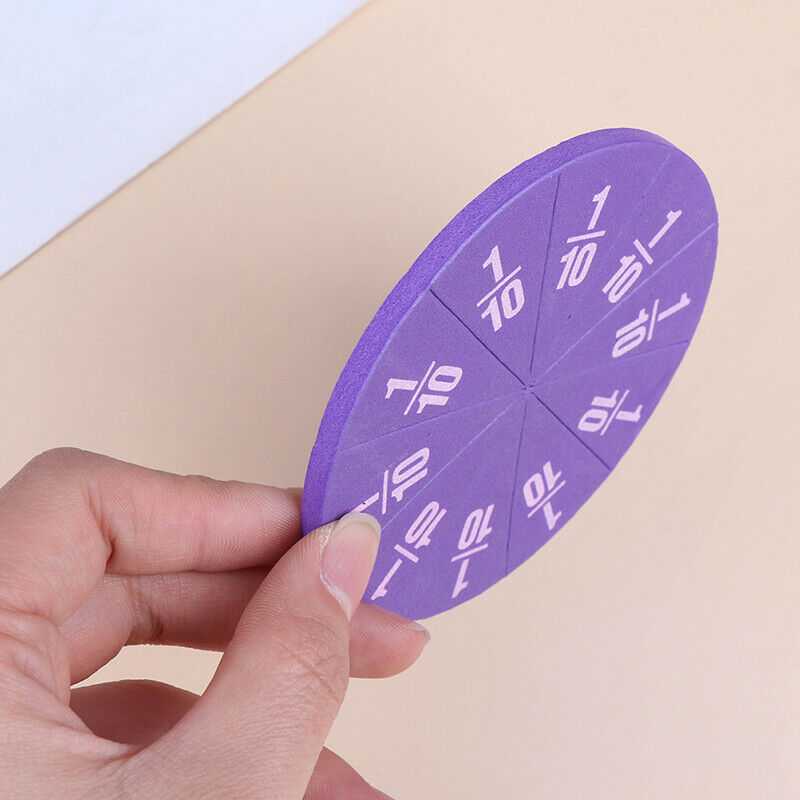 Rainbow Magnetic Round Fraction Tiles Early Education Learning Counting Math  FG