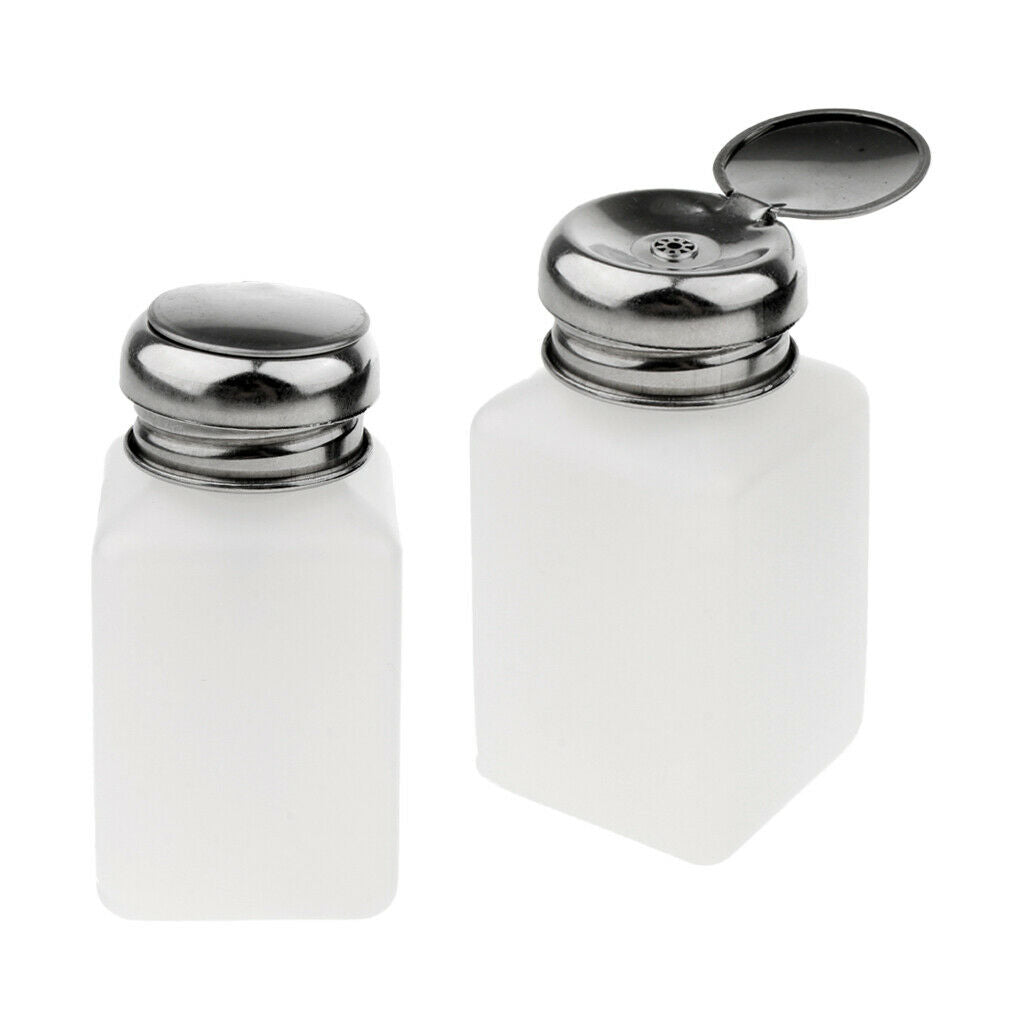 2X 2 Pcs Nail Polish Remover Pump Dispenser Press Bottle Empty Container  200ml