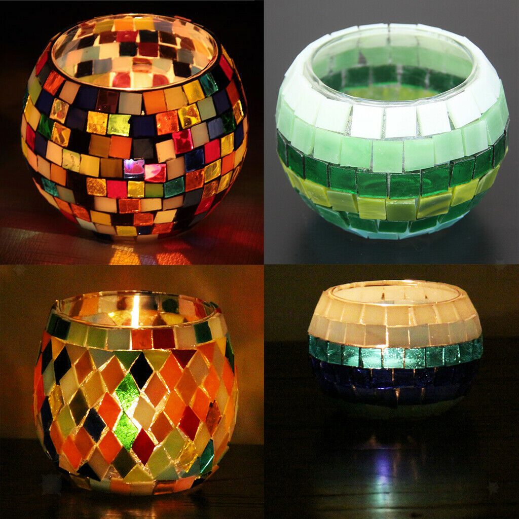 600x Multicolor Rhombus Triangle Glass Pieces Mosaic Tiles For Crafts 12mm