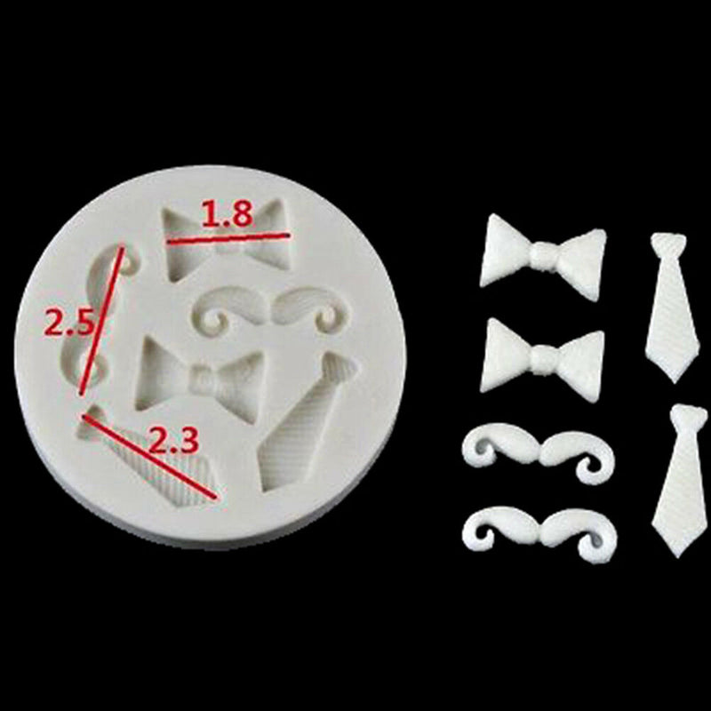 Silicone Beards Mustache Bow Tie Fondant Mould Cake Sugarcraft Chocolate Mold Tt
